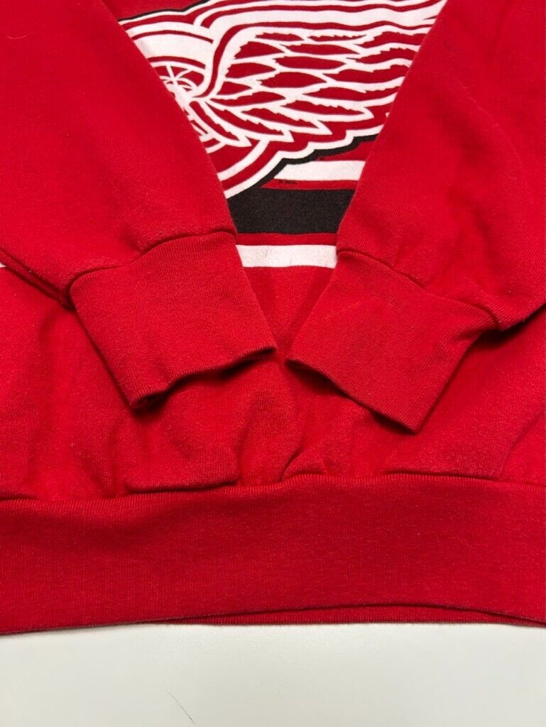 Vintage 90s Detroit Red Wings NHL Big Spellout Hockey Sweatshirt Size 2XL