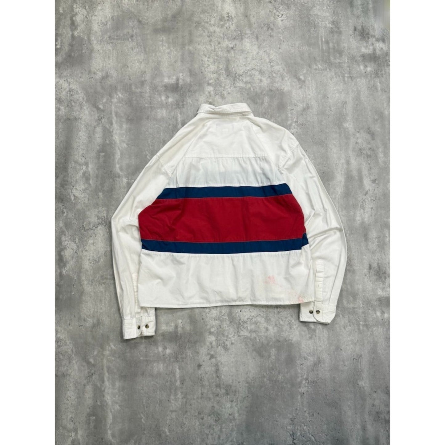 Vintage Eddie Bauer Striped Reworked Cropped Long Sleeve Button Up Shirt Large