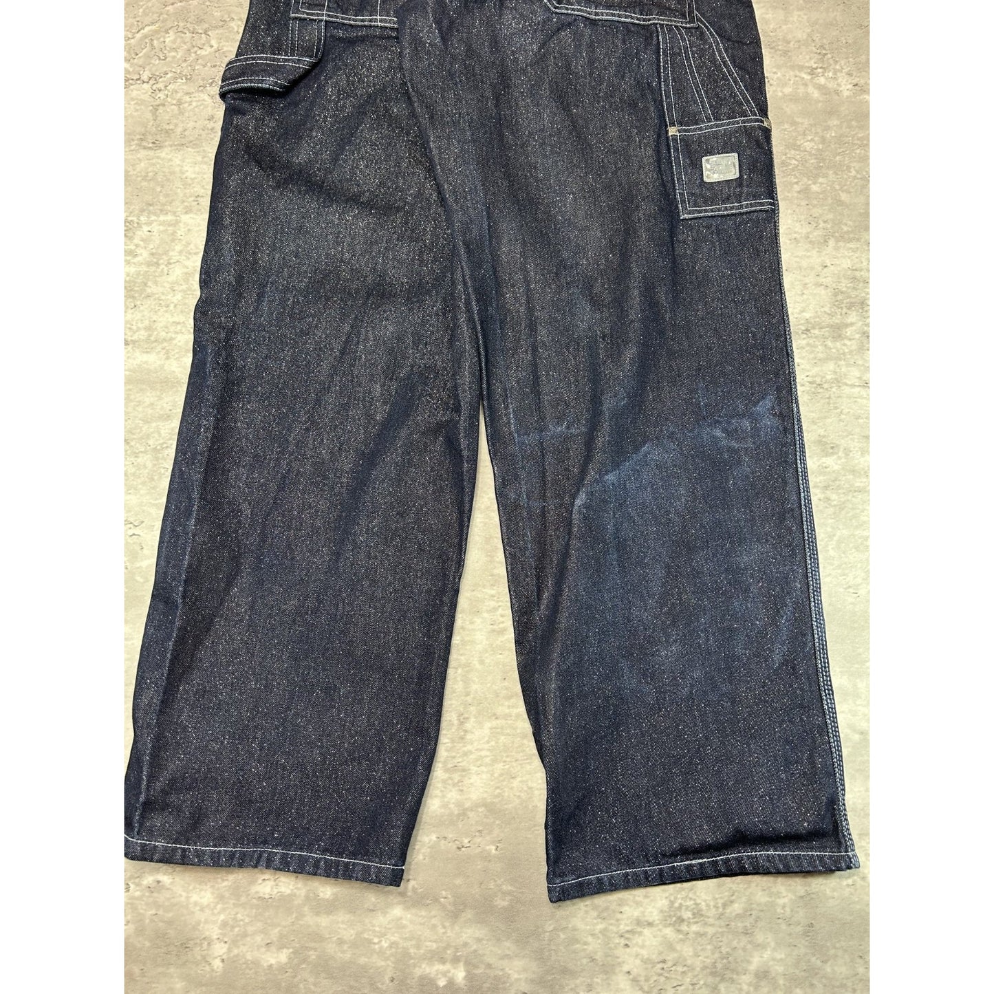 Vintage Y2K Southpole Dark Wash Sparkle Denim Workwear Style Carpenter Pants 31