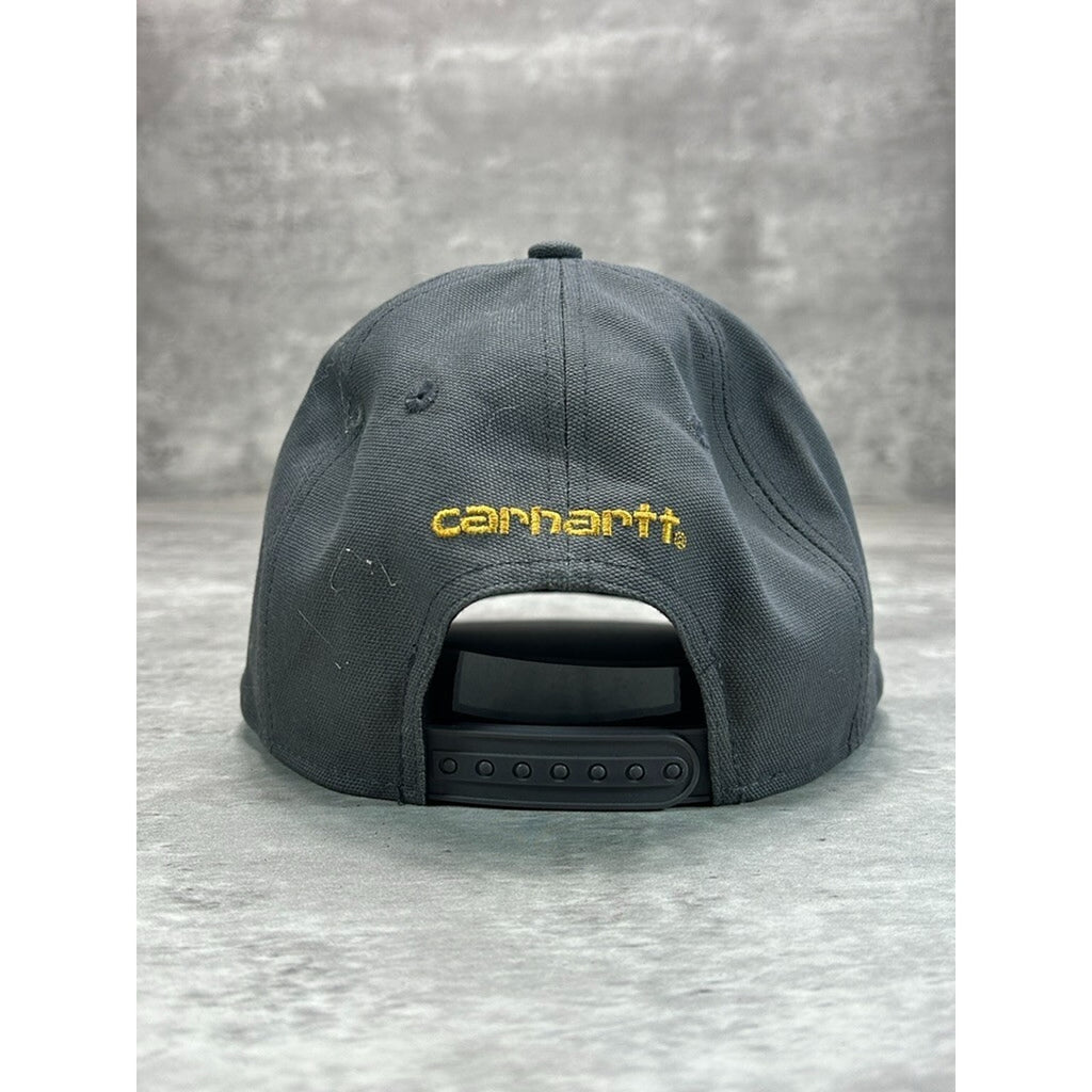 Carhartt Canvas Workwear Embroidered Patch Snapback Hat OSFA Gray