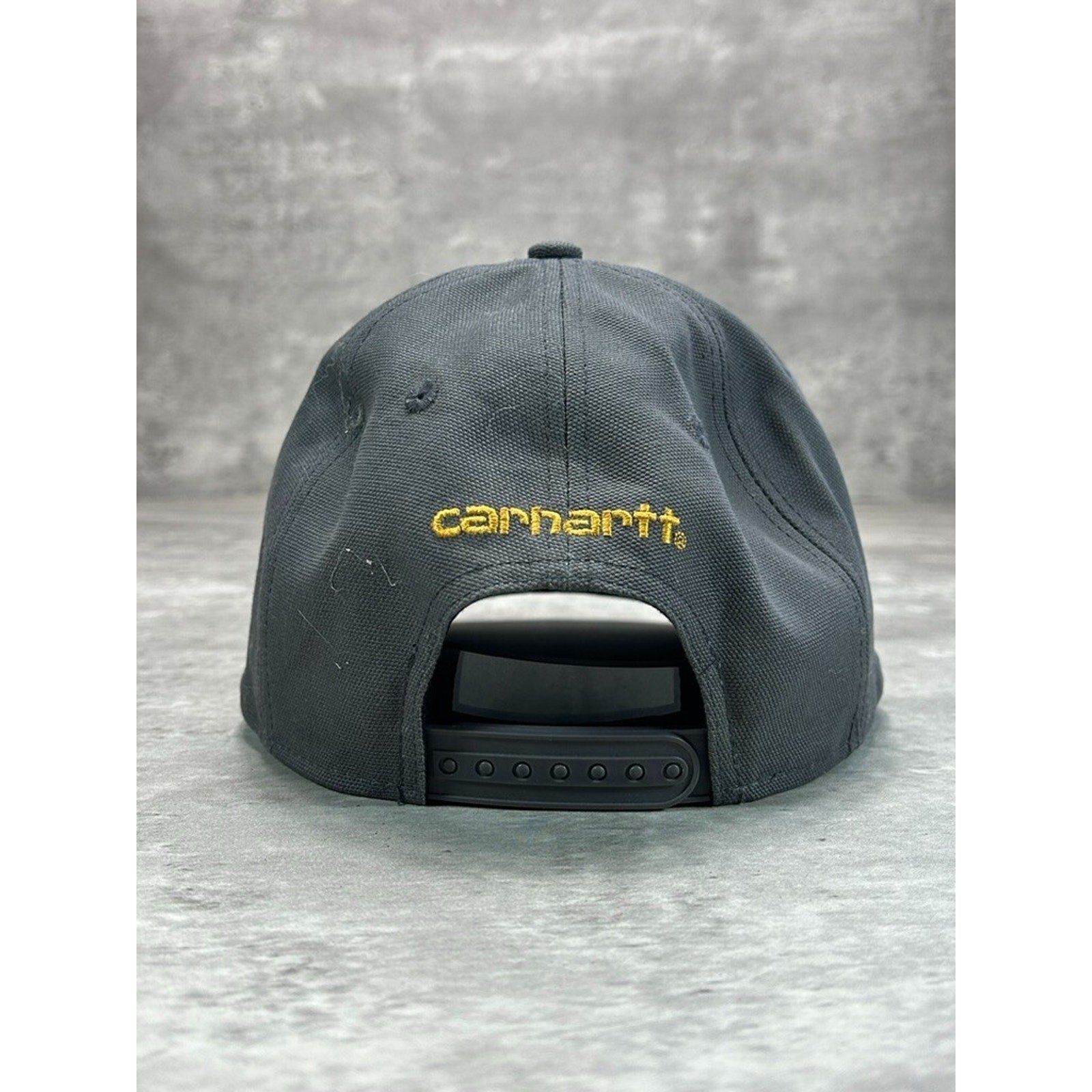 Carhartt Canvas Workwear Embroidered Patch Snapback Hat OSFA Gray