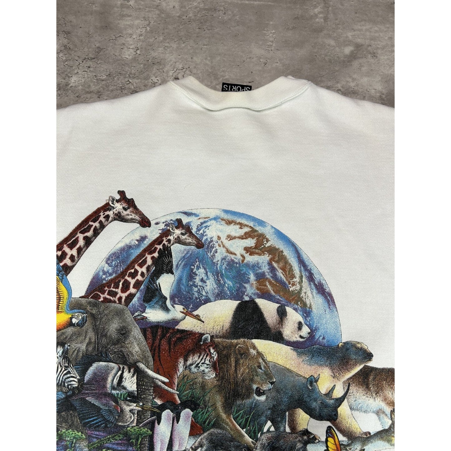 Vintage 90s Live And Let Live Nature Animal Graphic Sweatshirt Size Large