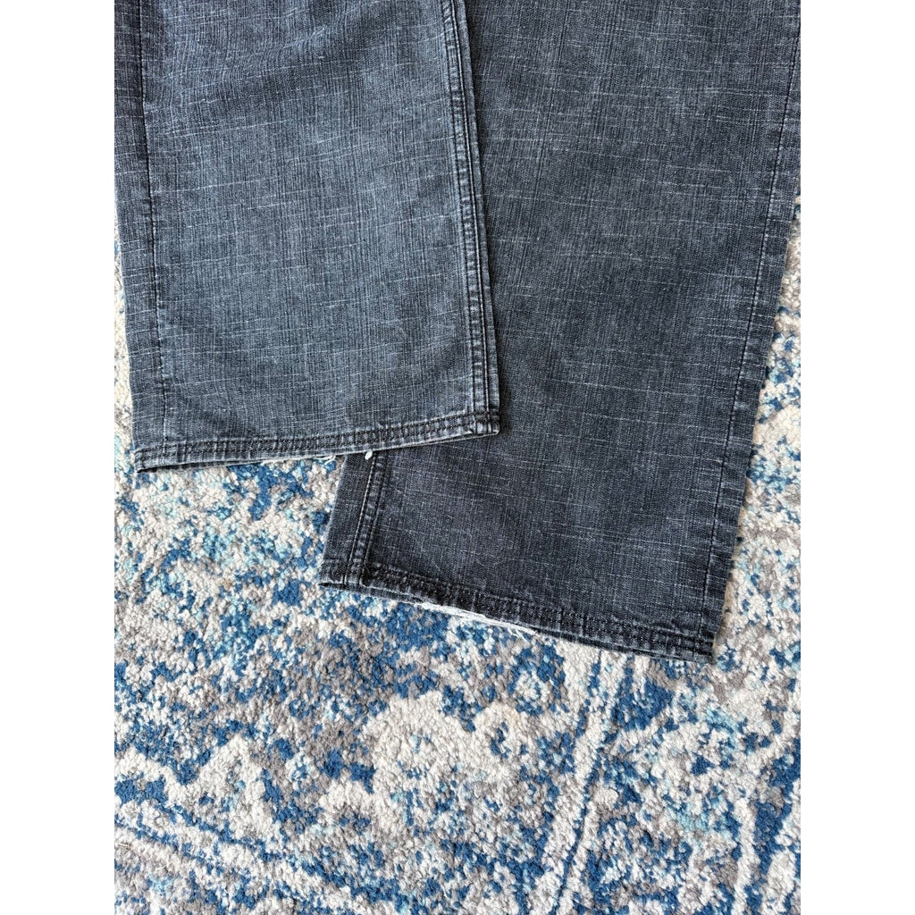 Vintage Y2K Rocawear Chain Stitch Pocket Logo Black Wash Denim Pants Size 40