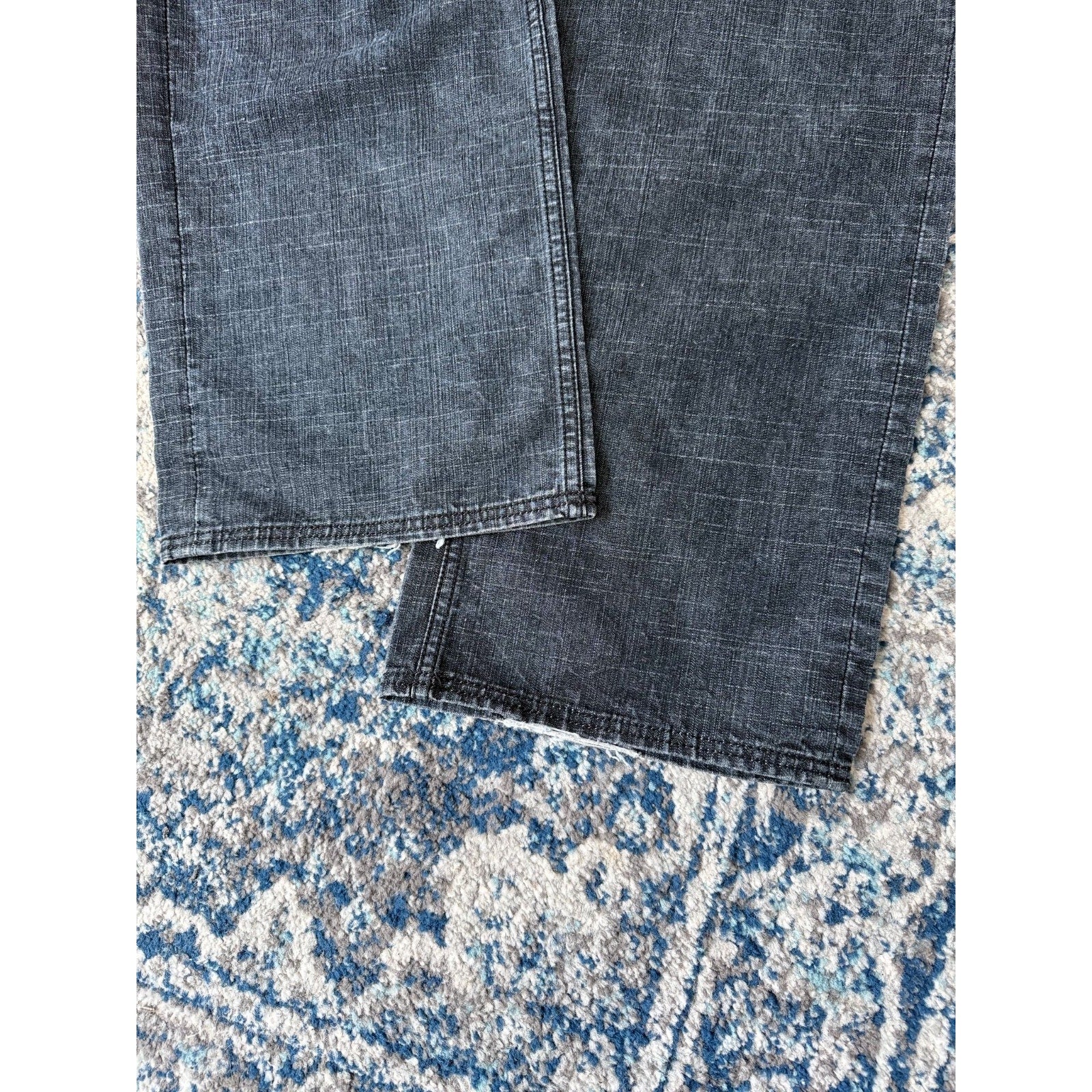Vintage Y2K Rocawear Chain Stitch Pocket Logo Black Wash Denim Pants Size 40