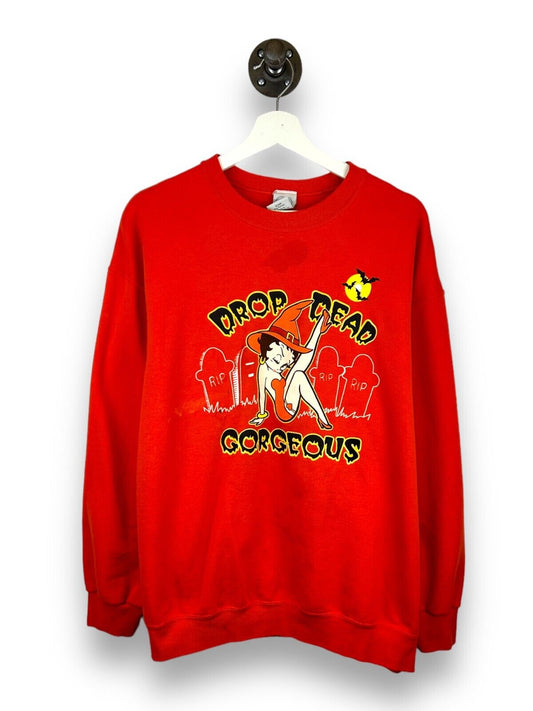 Vintage 2004 Betty Boop Halloween Drop Dead Gorgeous Sweatshirt Size Large