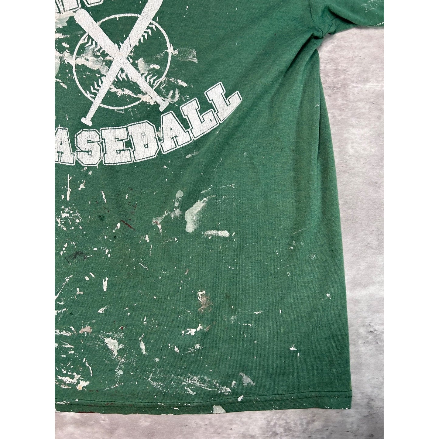 Vintage 90s M.V.C.C Baseball Collegiate Graphic Spellout T-Shirt Size Large