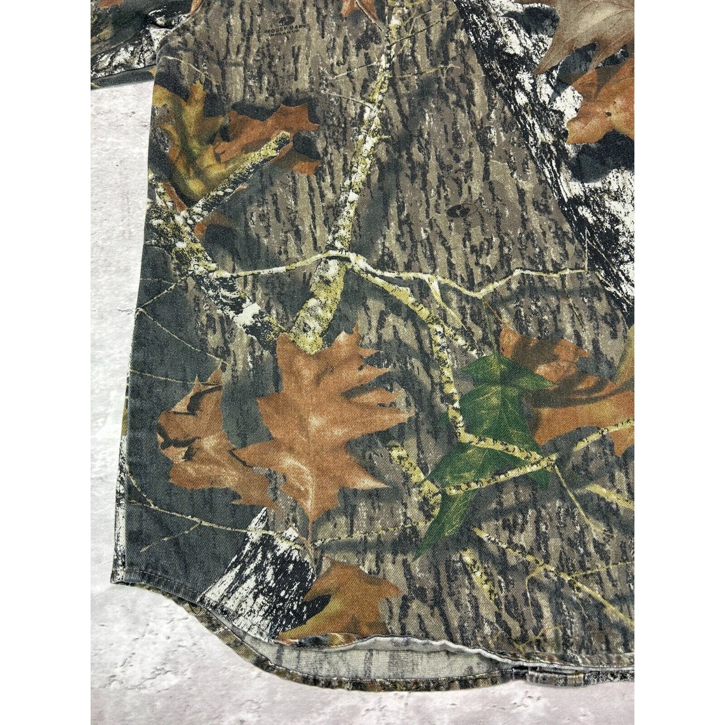 Mossy Oak Breakup Camo Double Pocket Hunting Button Up Shirt Size Large