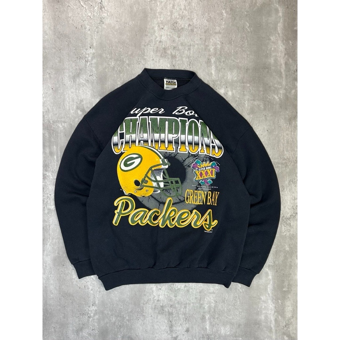 Vintage 1997 Green Bay Packers NFL Super Bowl Champs Football Sweatshirt Large