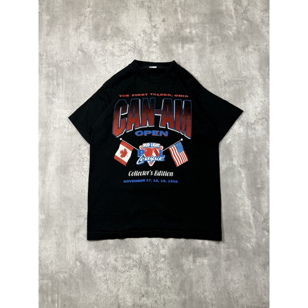 Vintage 1995 Can-Am Open Bud Light Pool League Graphic T-Shirt Size Medium