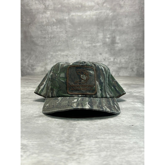 Vintage 80s/90s Drummond American Embroidered Camo Snapback Hat OSFA