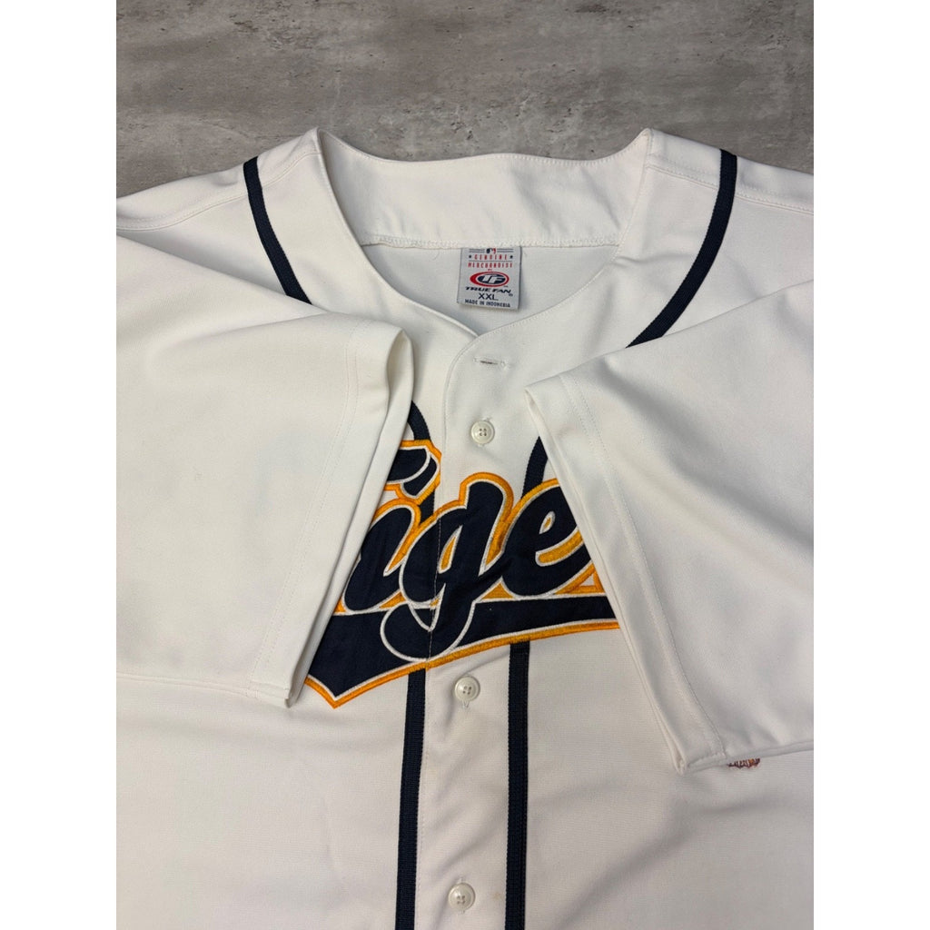 Vintage Detroit Tigers MLB Stitched Tailsweep Spellout Baseball Jersey Size 2XL
