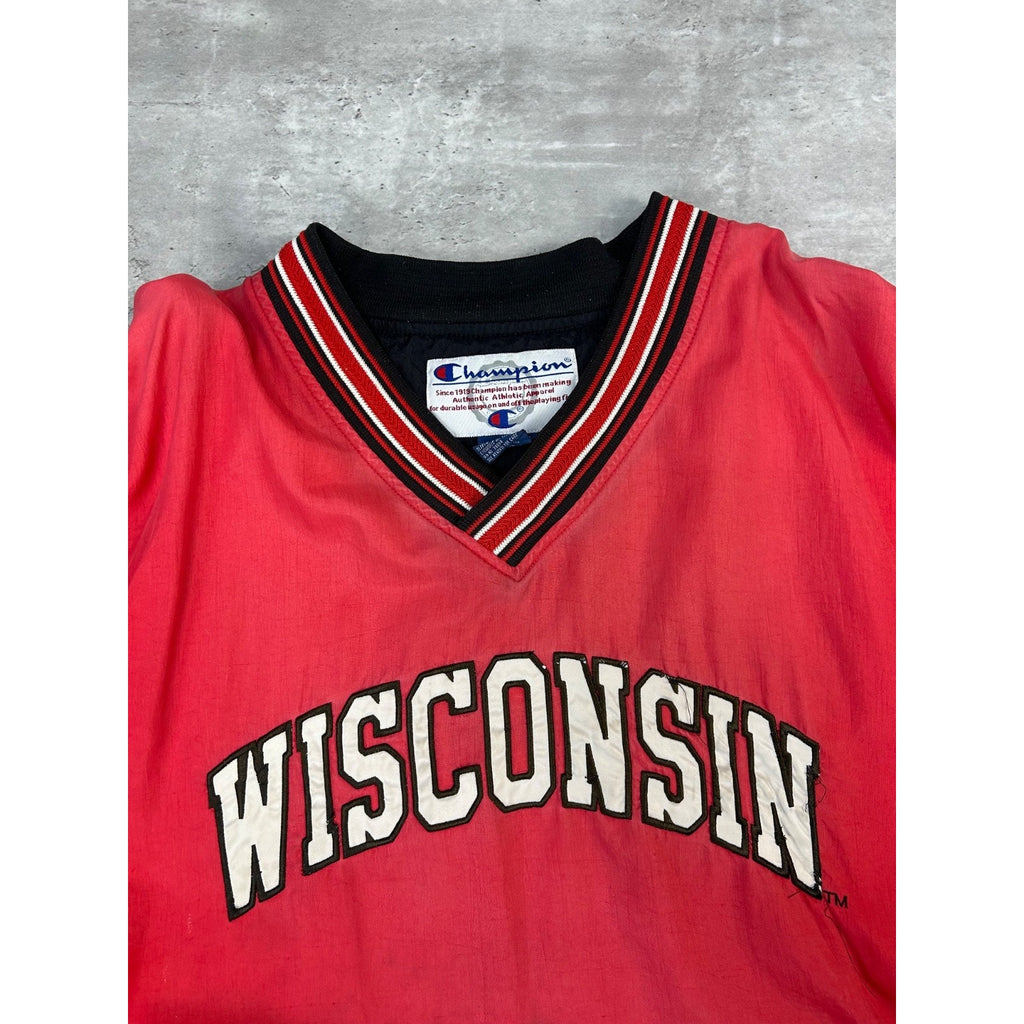 Vintage 90s Wisconsin Badgers NCAA Nylon Pullover Windbreaker Jacket Size XL