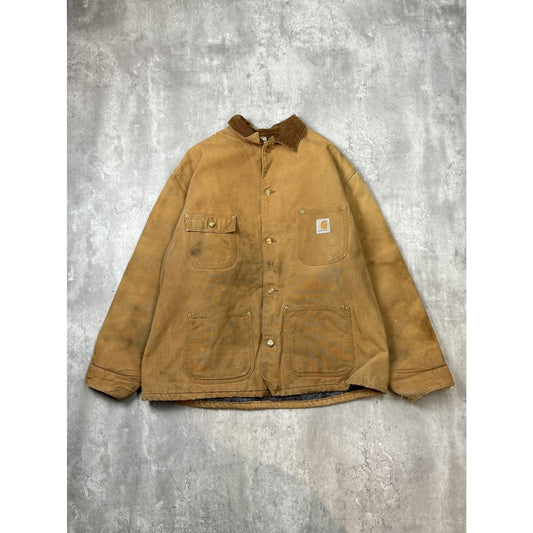 Vintage 90s Carhartt Blanket Lined Canvas Workwear Chore Barn Jacket Size 2XL
