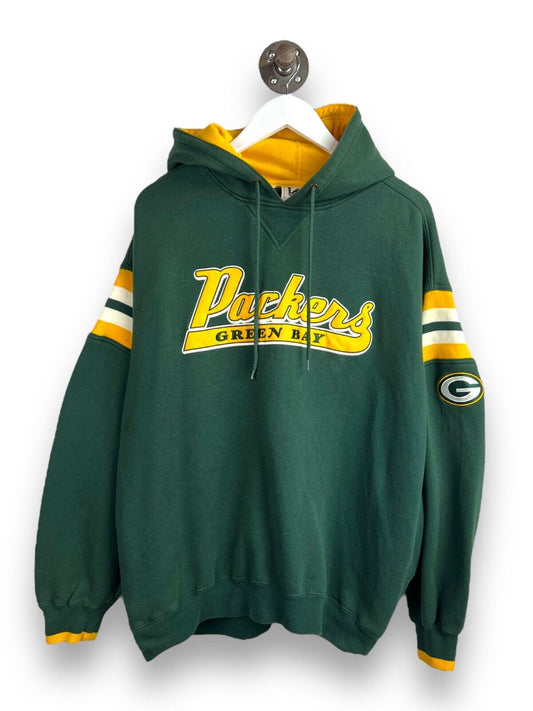 Vintage Green Bay Packers NFL Embroidered Hooded Spellout Sweatshirt Size XL