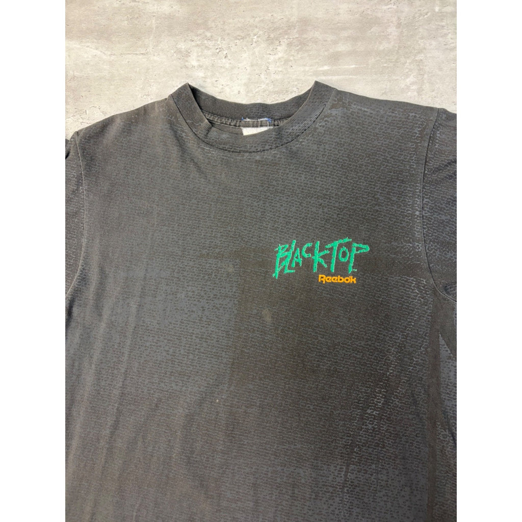 Vintage 90s Reebok Blacktop Grahpic Spellout T-Shirt Size Large