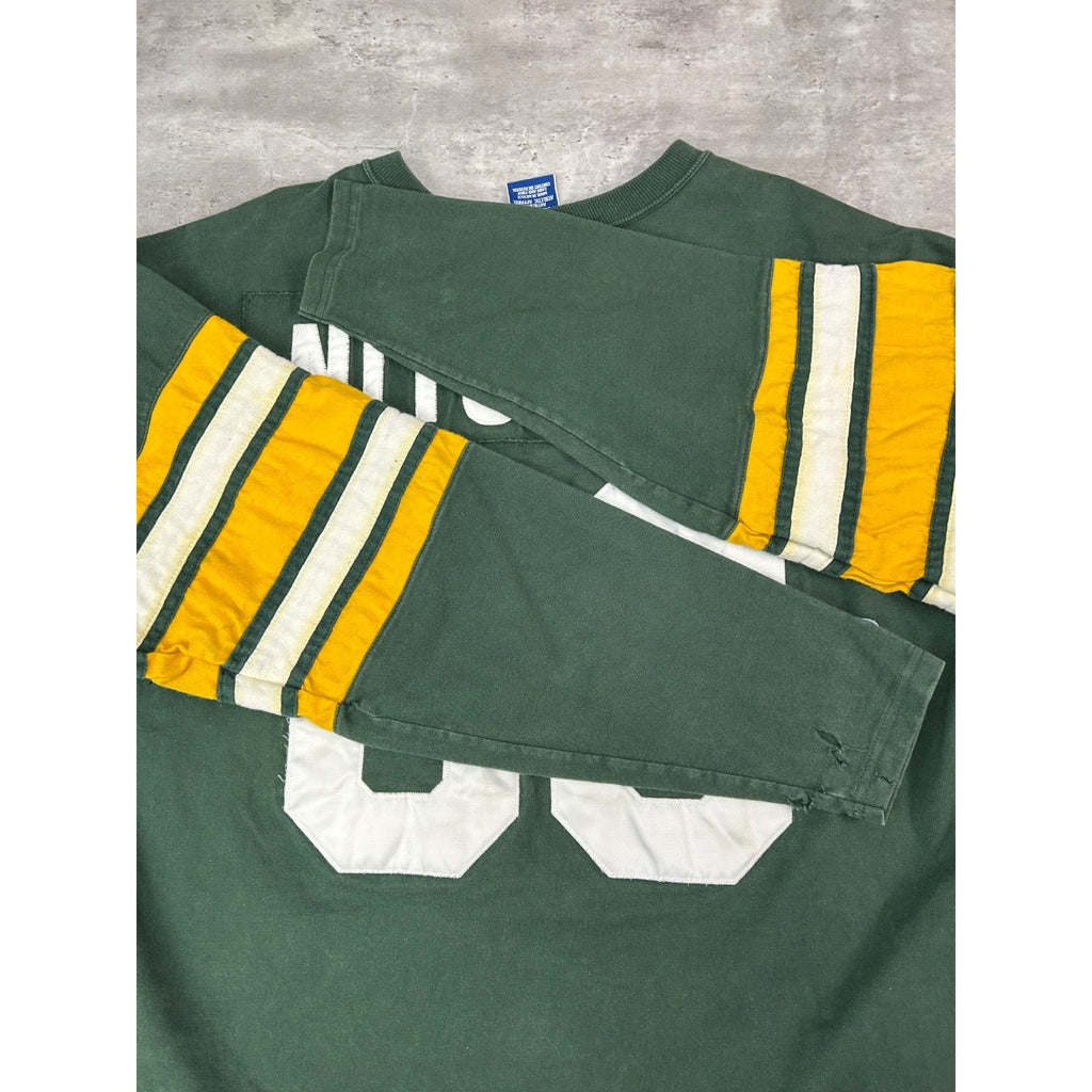 Vintage 90s Phillip Nitschke #66 Green Bay Packers NFL Jersey Sweatshirt Size XL