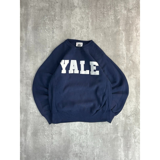 Vintage 90s Yale Bulldogs NCAA Embroidered Spellout Sweatshirt Size Medium