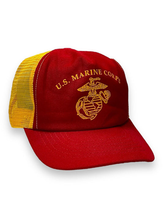 Vintage 80s/90s US Marine Corp Crest Graphic Trucker Snapback Hat OSFA