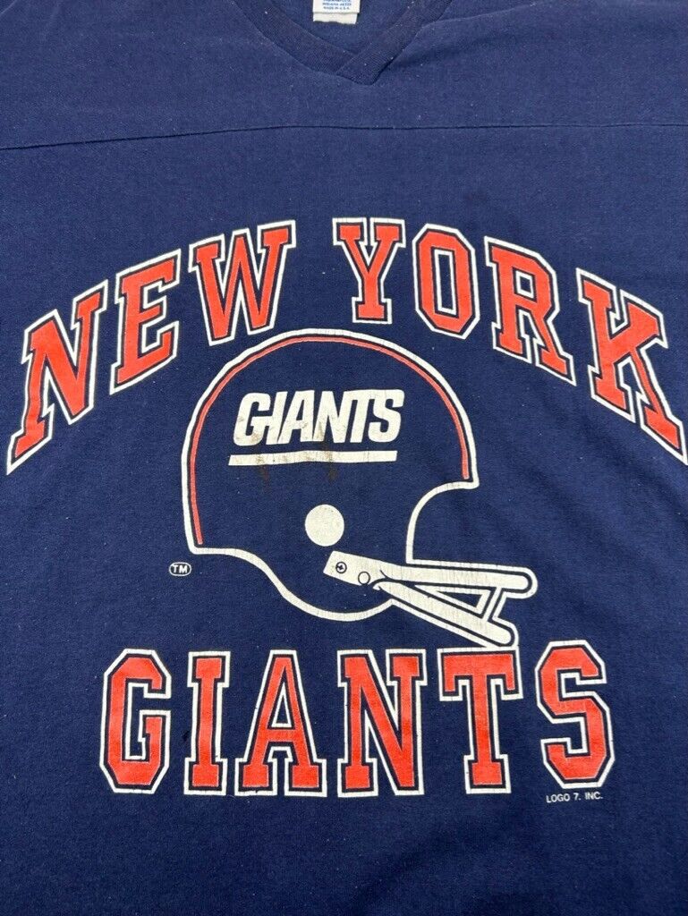 Vintage 80s/90s New York Giants NFL Jersey Style Football T-Shirt Size XL