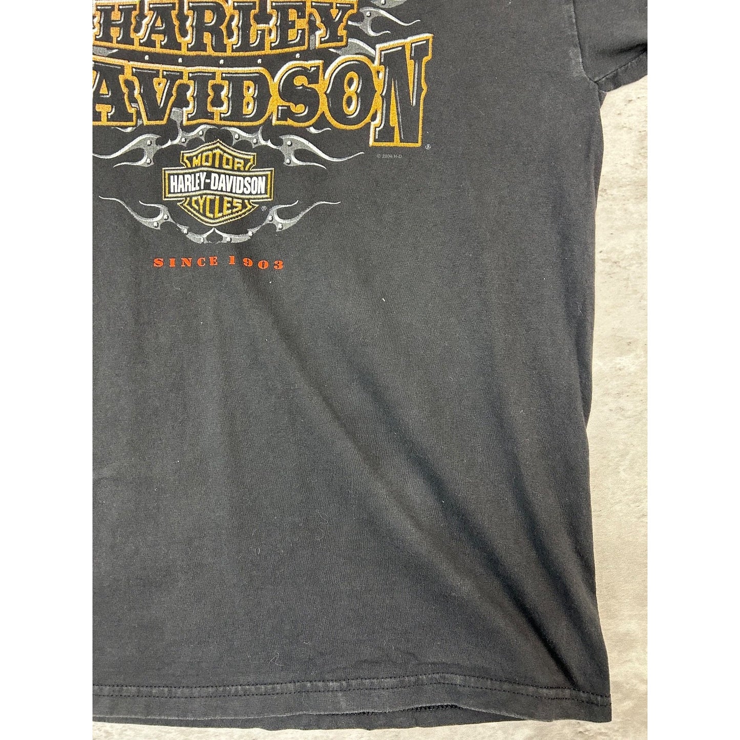 Vintage Harley Davidson Classic Logo Sleeve Print Long Sleeve T-Shirt Size Large