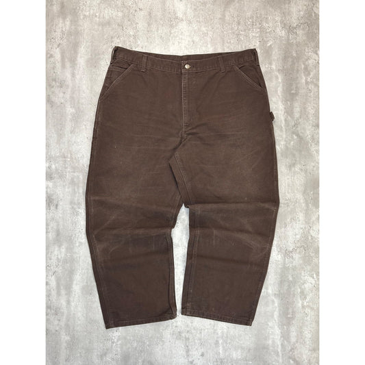 Vintage Carhartt Canvas Workwear Carpenter Pants Size 41 Brown