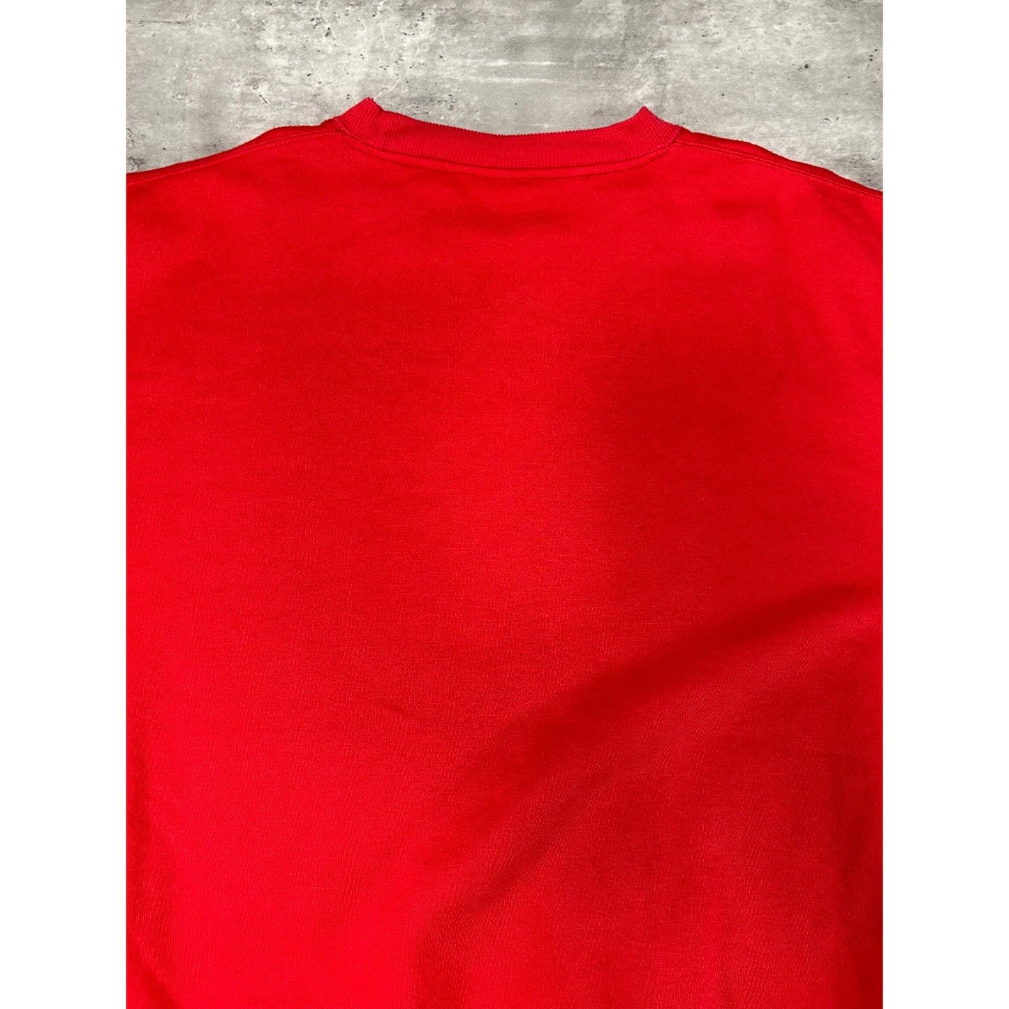 Vintage Stussy City Skyline Spellout Graphic Sweatshirt Size 2XL Red