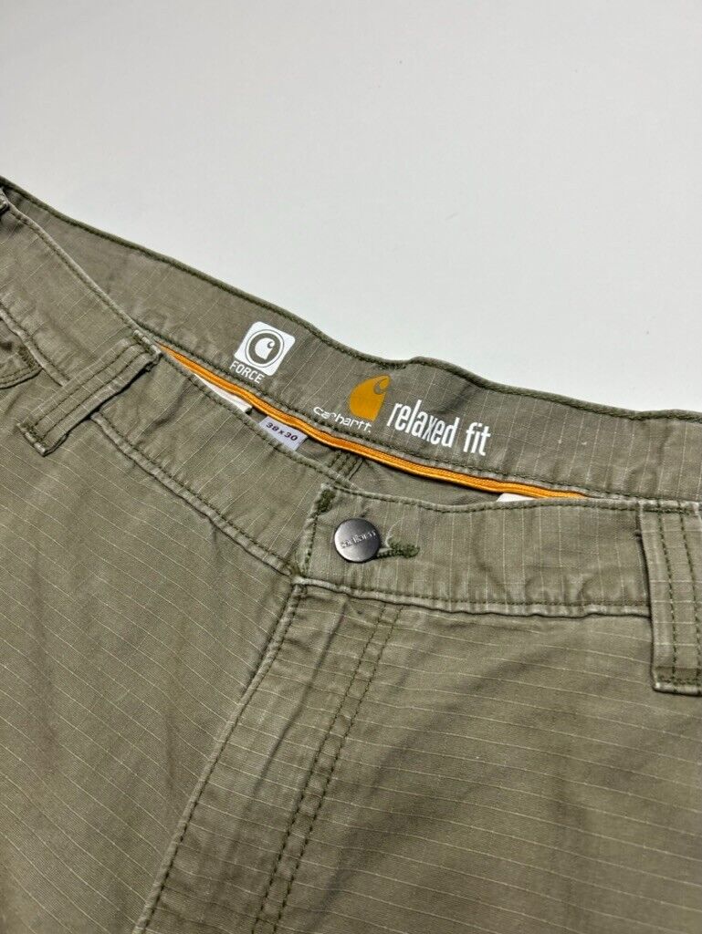 Carhartt Relaxed Fit Rip Stop Workwear Cargo Pants Size 37W Green