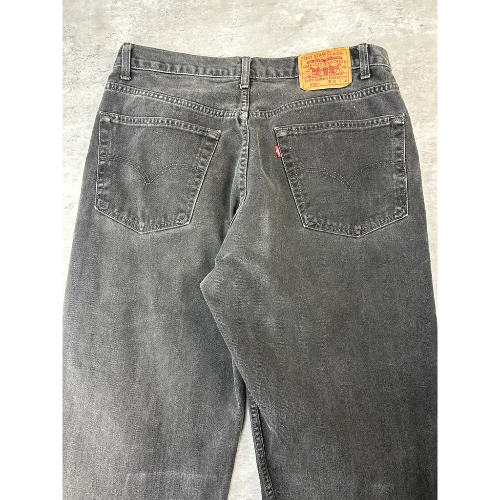 Vintage 90s Levis 550 Red Tab Black Denim Pants Size 36