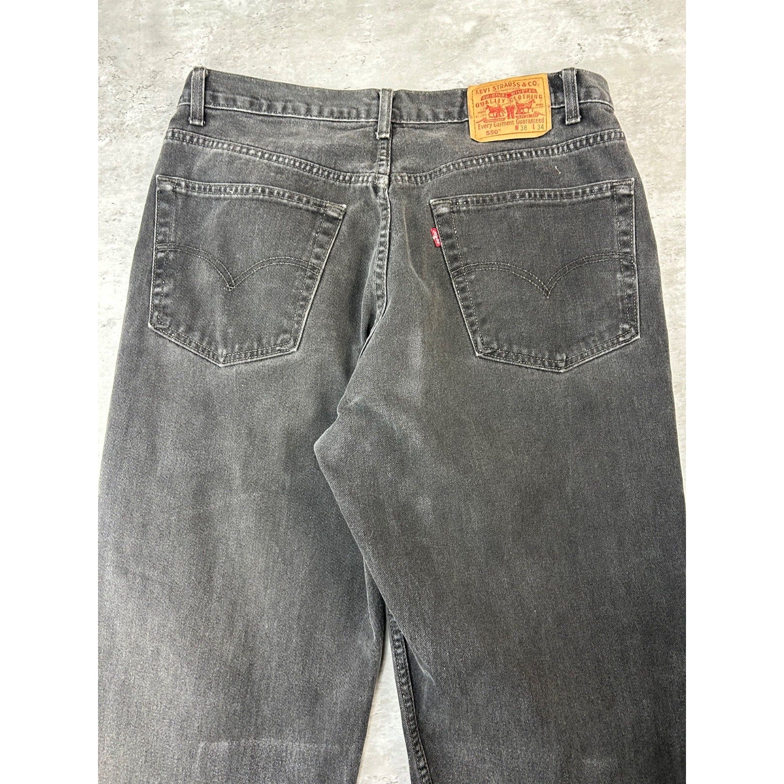 Vintage 90s Levis 550 Red Tab Black Denim Pants Size 36