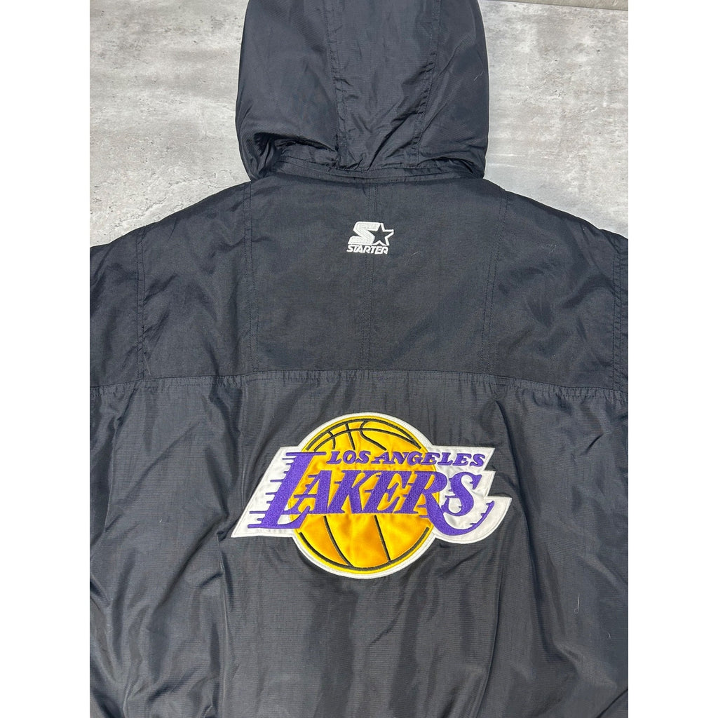 Vintage 90s Los Angeles Lakers NBA Starter 1/2 Zip Insulated Jacket Size Small
