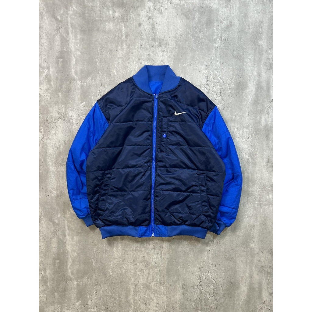 Vintage Nike Embroidered Swoosh Reversible Insulated Bomber Jacket Large YOUTH