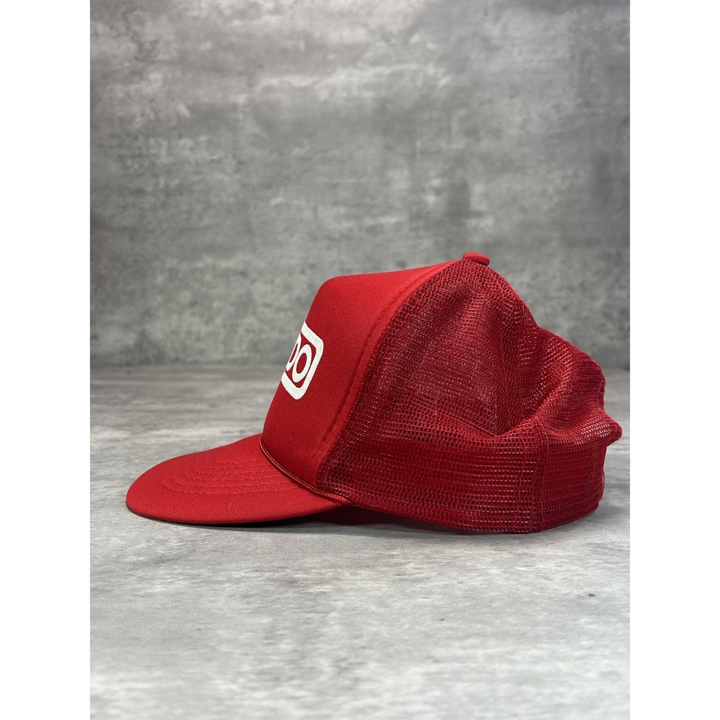 Vintage 1980s Crudo Bros Graphic Spellout Trucker Snapback Hat OSFA Red