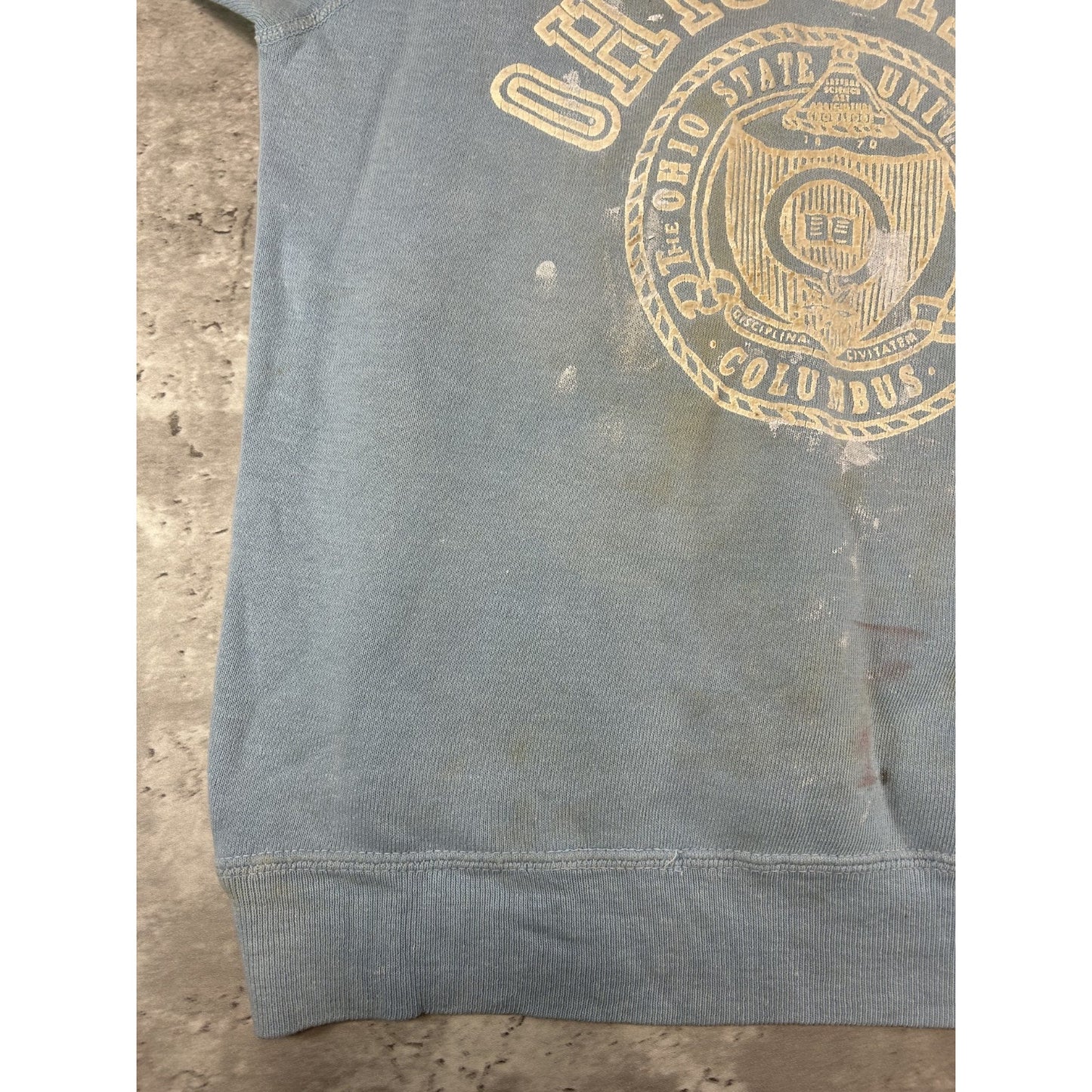 Vintage 70s/80s Ohio State NCAA Collegiate Crest Short Sleeve Sweatshirt Small