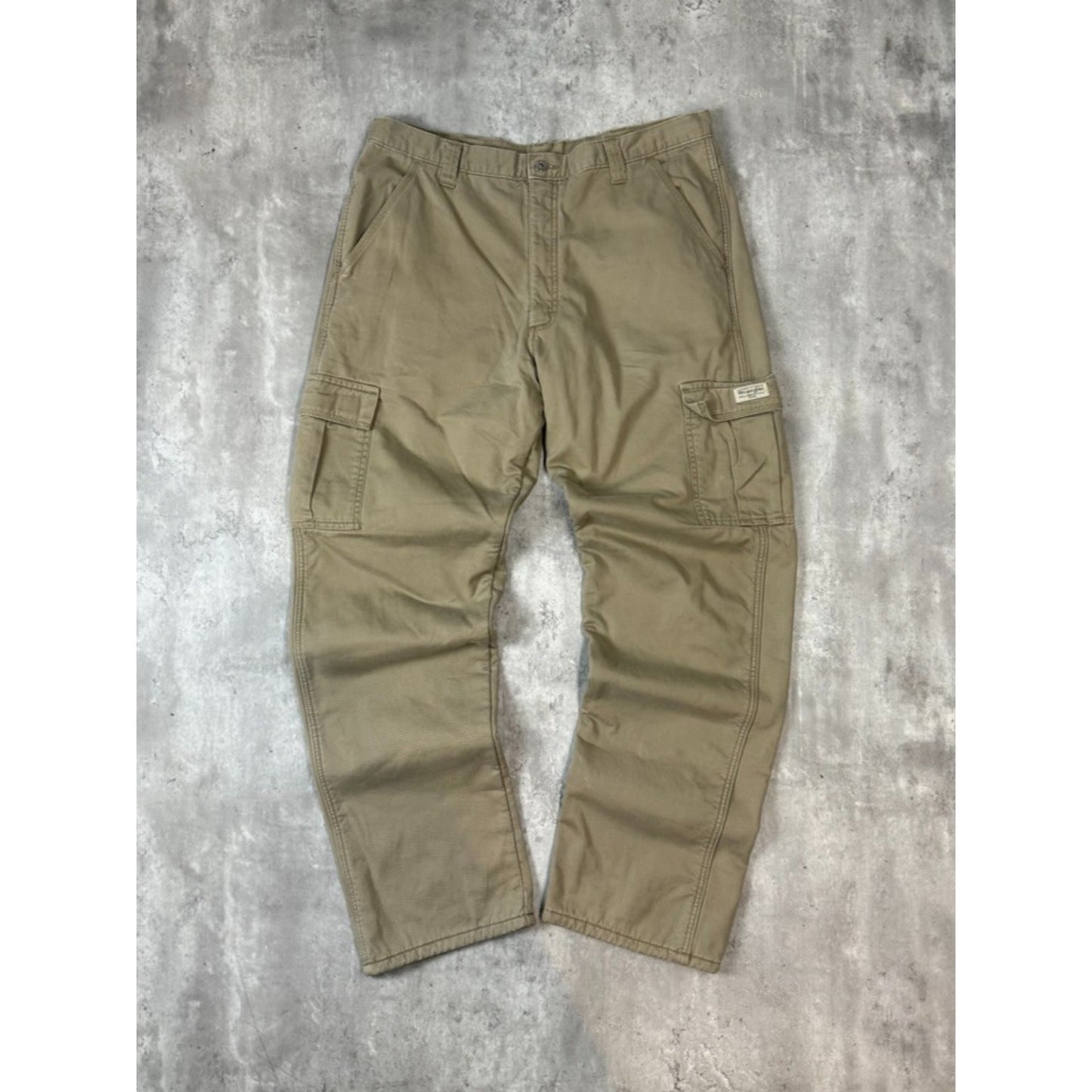 Vintage Wrangler Authentics Khaki Utility Cargo Pants Size 38 Beige