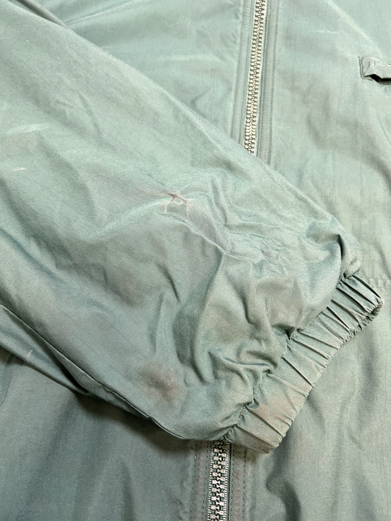Vintage 90s Gap Fleece Lined Full Zip Nylon Bomber Jacket Size XL Green