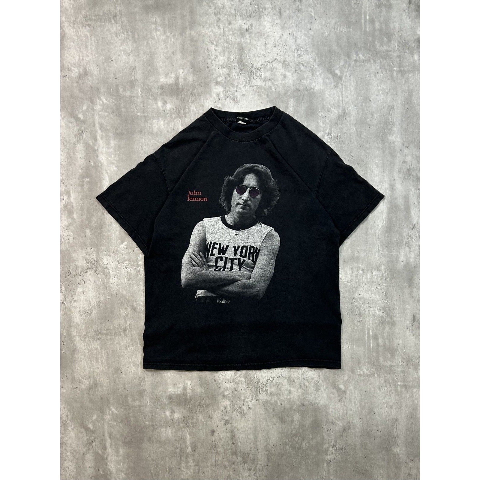 Vintage John Lennon Portrait Rock Music Graphic T-Shirt Size Large