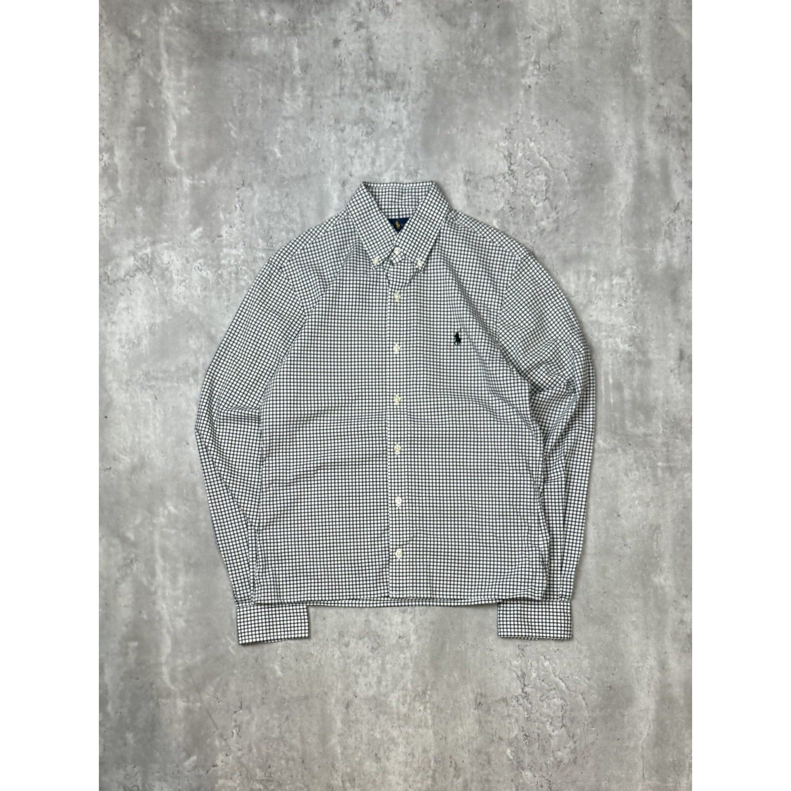 Polo Ralph Lauren Checkered Print Reworked Cropped Button Up Shirt Size Small