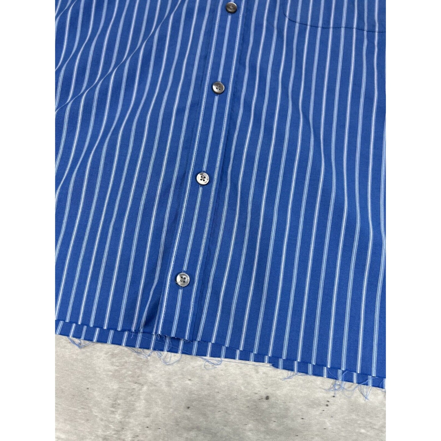 Vintage Van Heusen Striped Short Sleeve Cropped Button Up Shirt Size XXXL