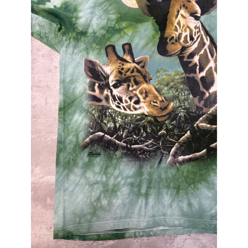 Vintage 1999 Giraffe Nature Graphic Tie Dye T-Shirt Size 2XL