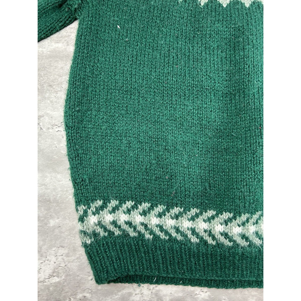 Vintage Heavyweight Geometric Striped Pullover Ribbed Sweater Size XL