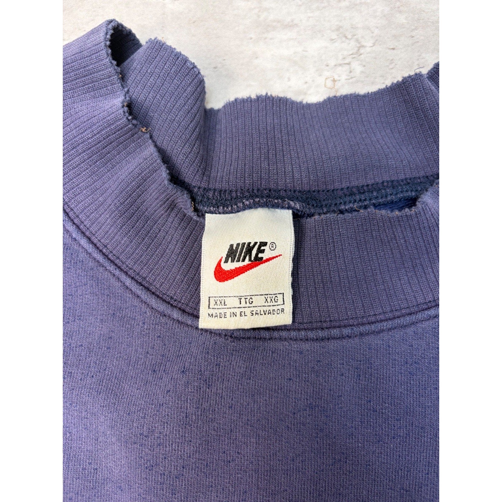 Vintage 90s Nike Embroidered Collar Swoosh Spellout Sweatshirt Size 2XL