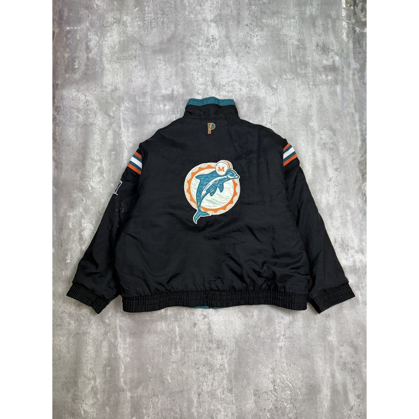 Vintage 90s Miami Dolphins NFL Reversible Insualted Full Zip Jacket Size 2XL