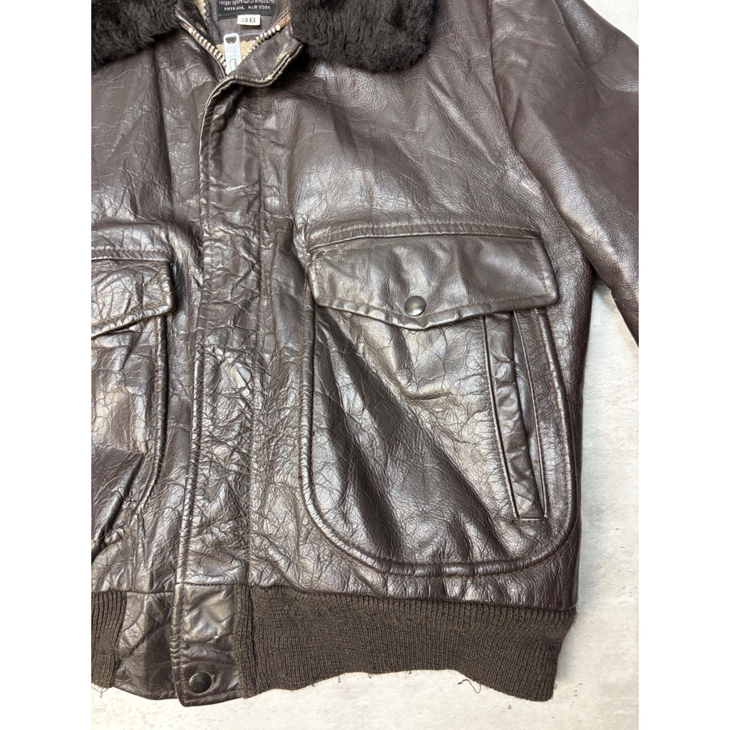 Vintage 1970s Cooper G1 Goatskin Flight Bomber Jacket Size Small