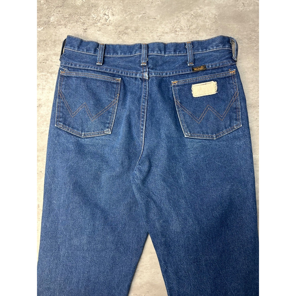 Vintage 80s Wrangler Western Style Dark Wash Denim Pants Size 32