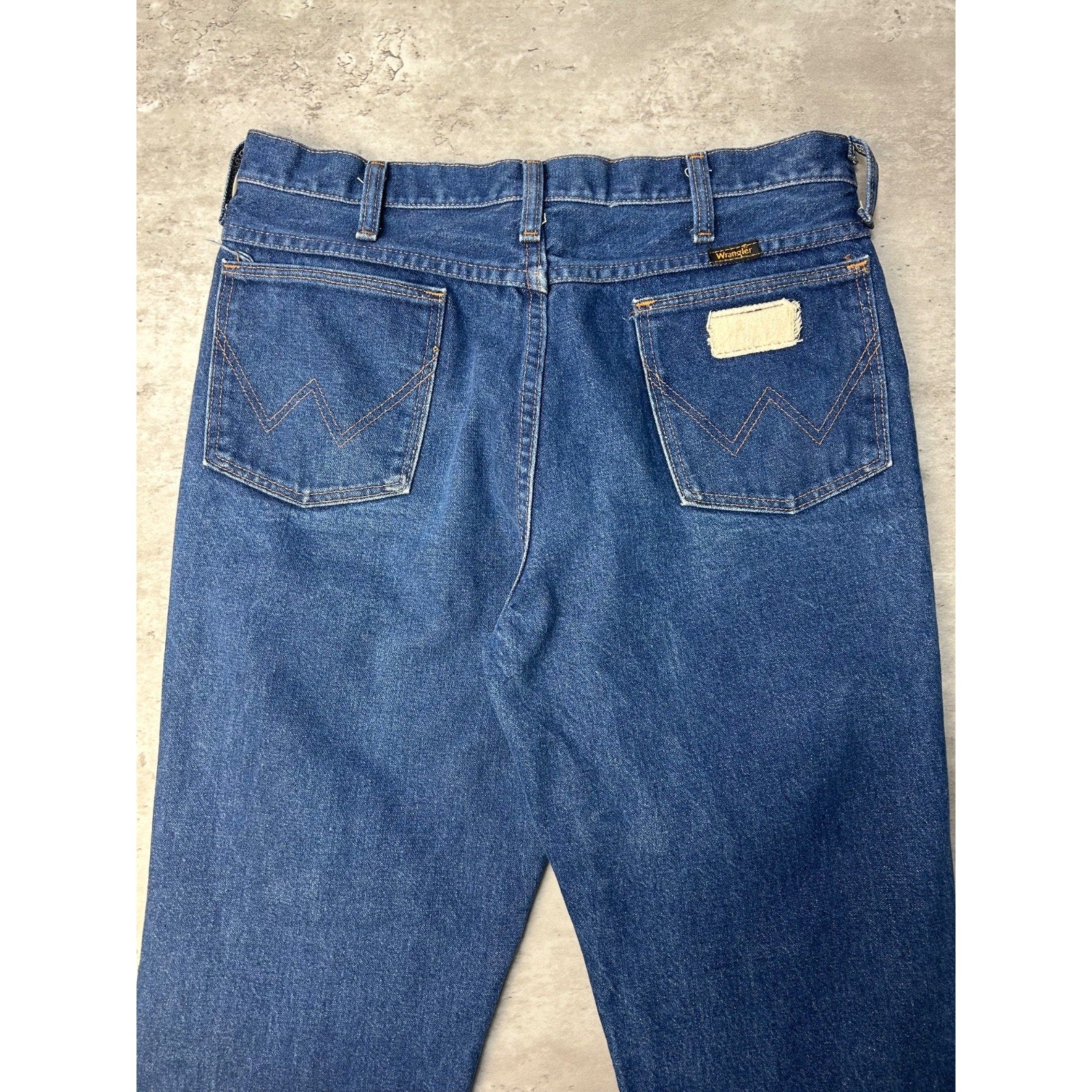 Vintage 80s Wrangler Western Style Dark Wash Denim Pants Size 32