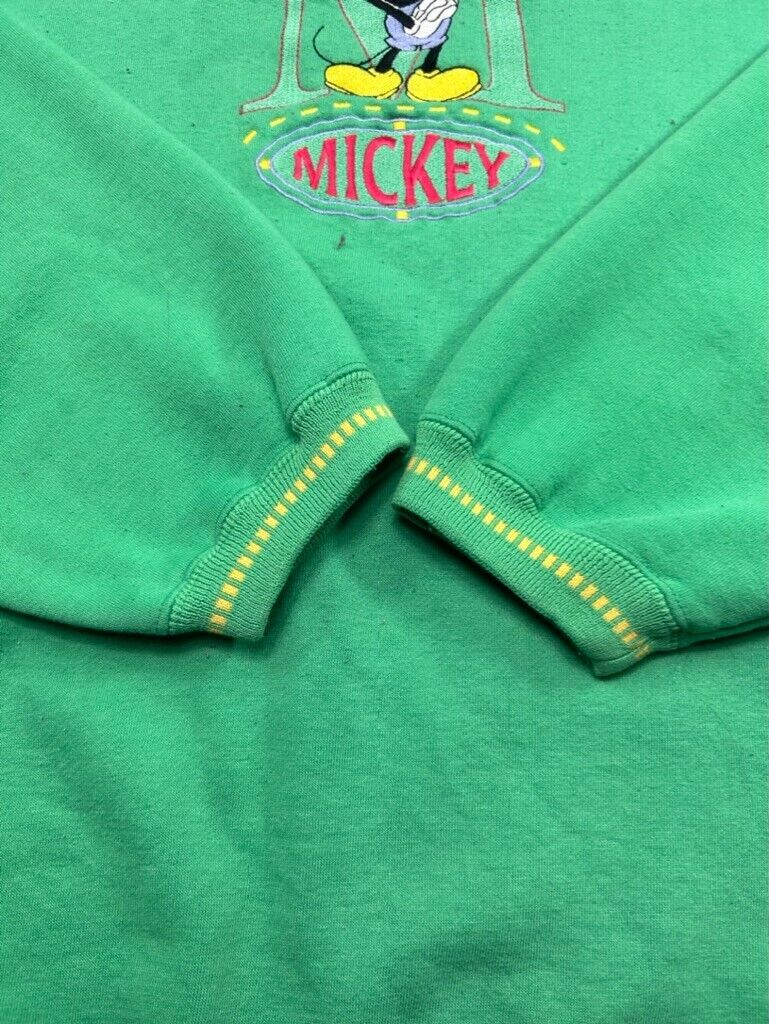 Vintage 90s Mickey Mouse Embroidered Spellout Character Graphic Sweatshirt Sz XL