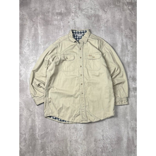 Vintage 90s Carhartt Plaid Lined Long Sleeve Workwear Button Up Shirt Size XL