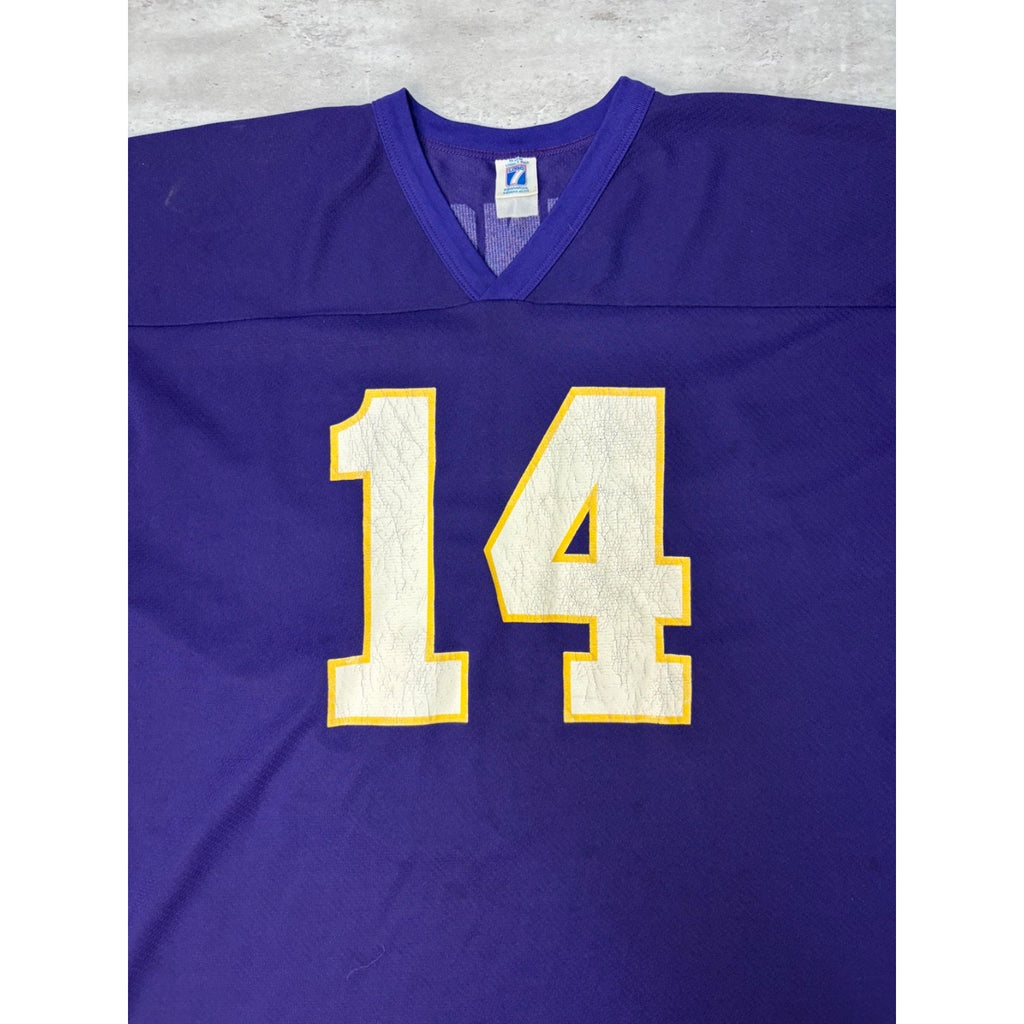 Vintage 90s Brad Johnson #14 Minnesota Vikings NFl Logo 7 Jersey Size 2XL