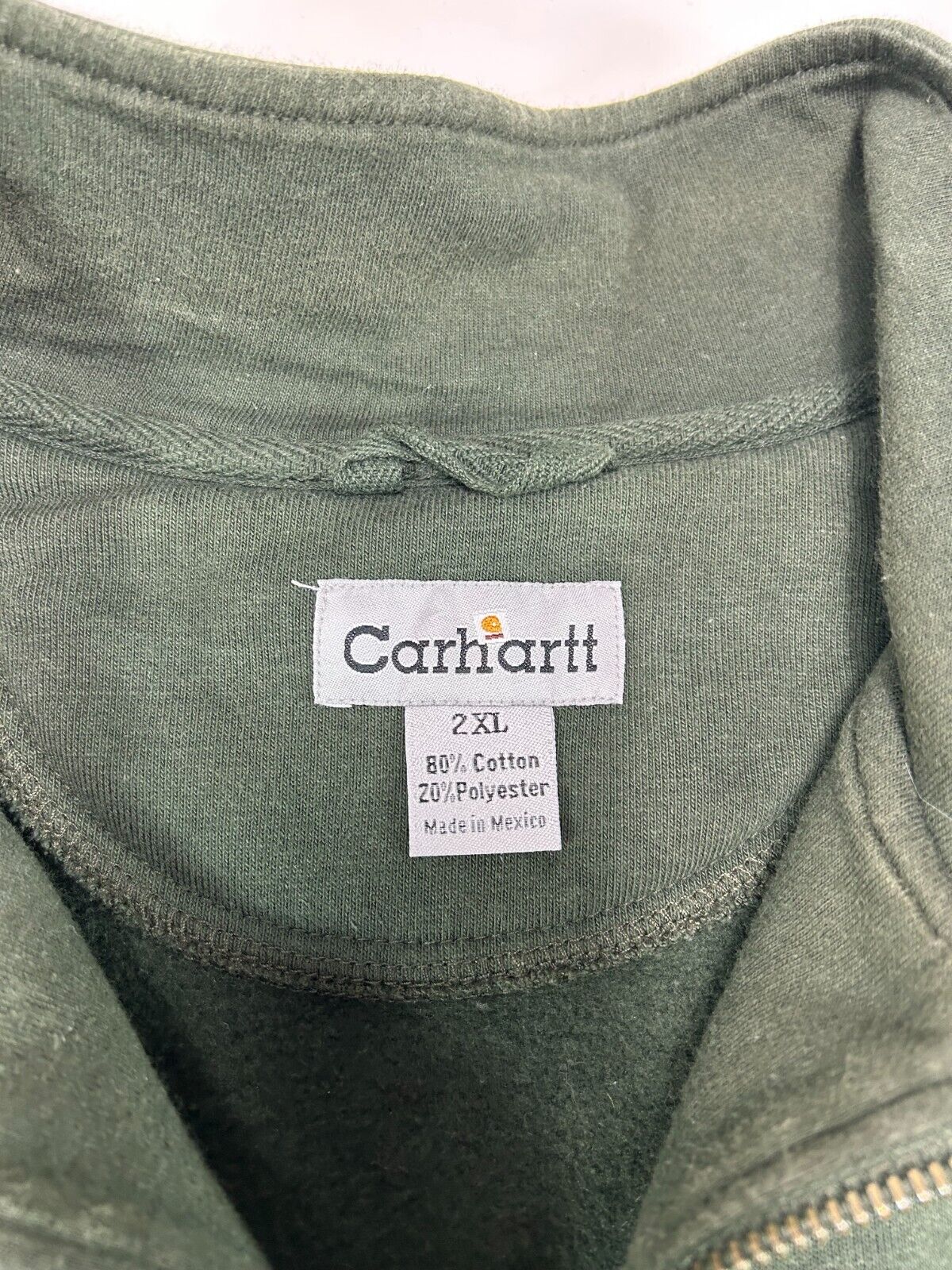 Vintage Carhartt Embroidered Logo 1/4 Zip Crewneck Sweatshirt Size 2XL