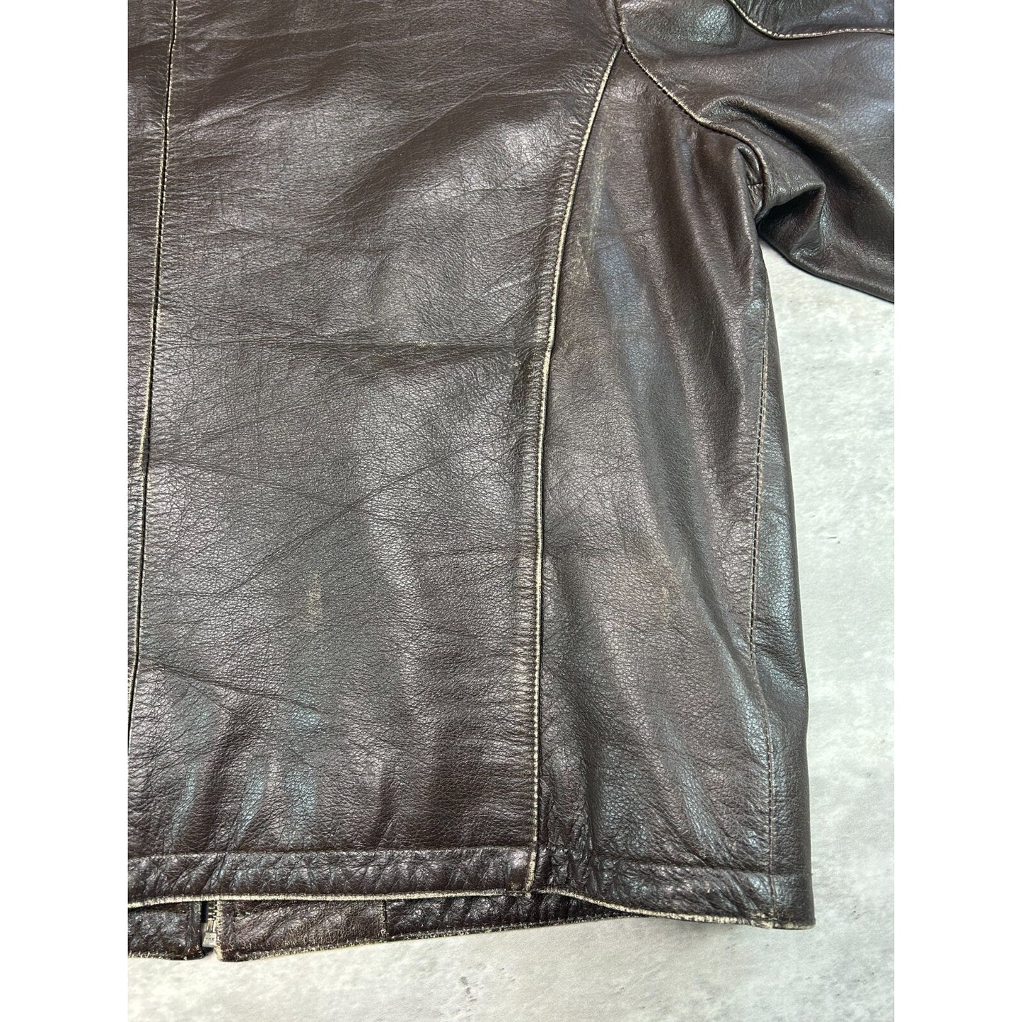 Vintage Tommy Hilfiger Denim Full Zip Cafe Racer Leather Jacket Size XL